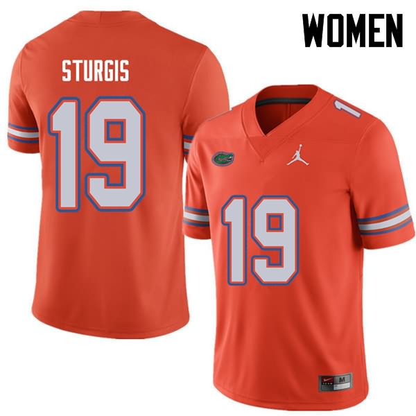 NCAA Florida Gators Caleb Sturgis Women's #19 Jordan Brand Orange Stitched Authentic College Football Jersey JXW7564WE